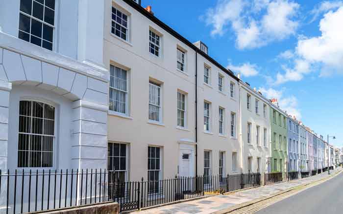 Terraced Plymouth houses for leaflet distribution